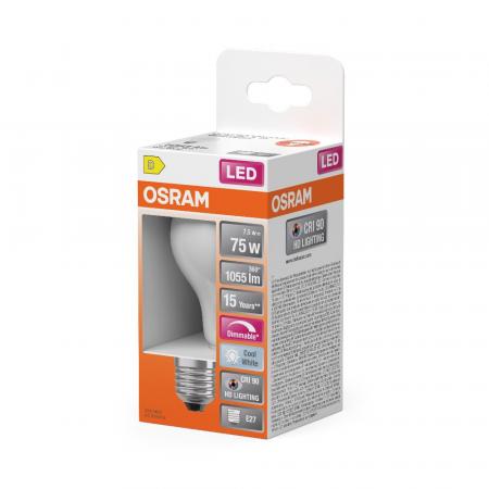 OSRAM E27 LED SUPERSTAR PLUS Lampe HD LIGHTING matt dimmbar 7,5W wie 75W universalweißes Licht & hohe Farbwiedergabe